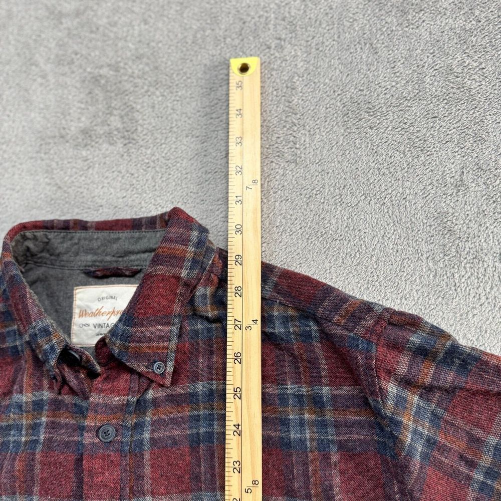 Weatherproof Vintage Button Shirt Plaid Long Sleeve Mens Medium‎ Red Outdoor - Picture 4 of 5